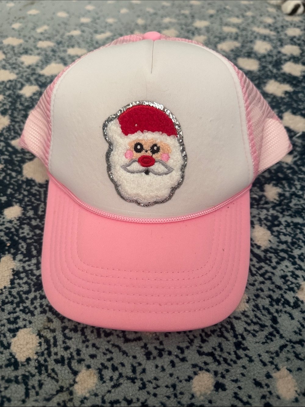 Pink Santa Trucker Hat  - Festive Holiday Cap